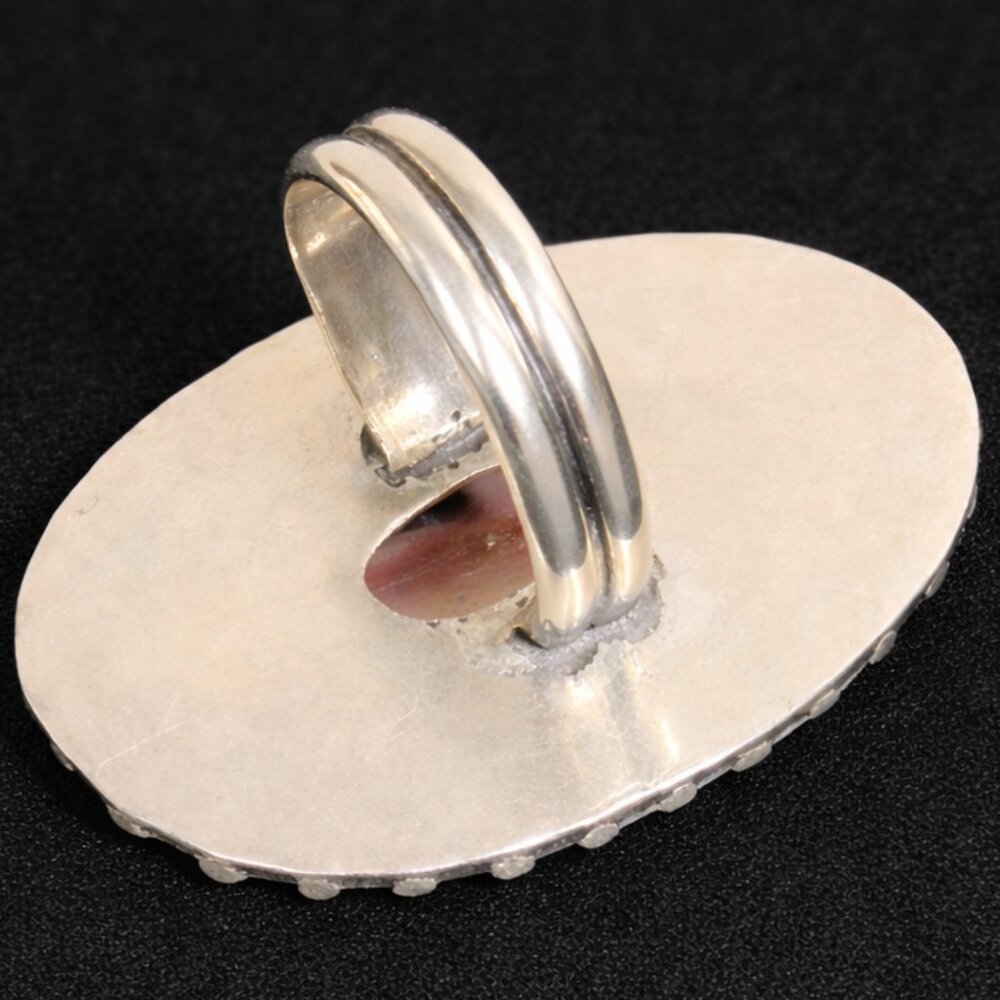 Imperial Jasper Statement Ring Sterling Silver Bo… - image 6